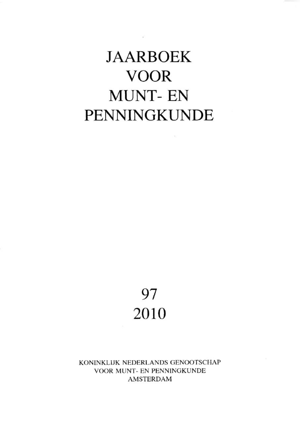 Jaarboek Voor Munt- En Penningkunde 97 2010