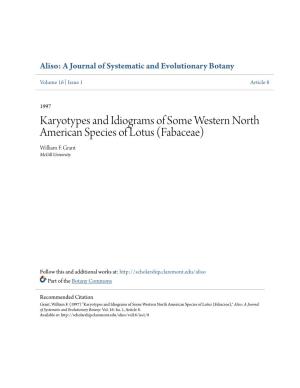 Karyotypes and Idiograms of Some Western North American Species of Lotus (Fabaceae) William F