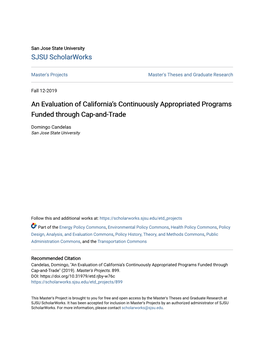 An Evaluation of California's Continuously Appropriated