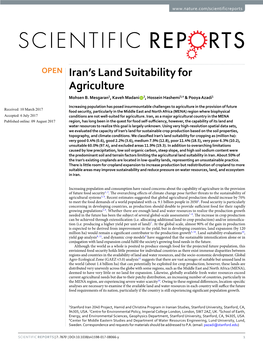 Iran's Land Suitability for Agriculture