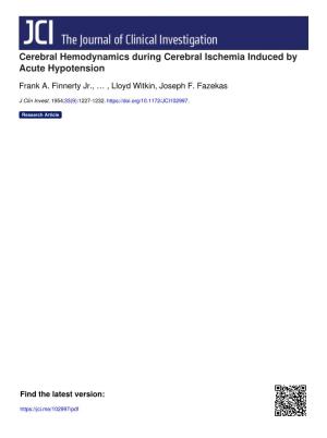 Cerebral Hemodynamics During Cerebral Ischemia Induced by Acute Hypotension