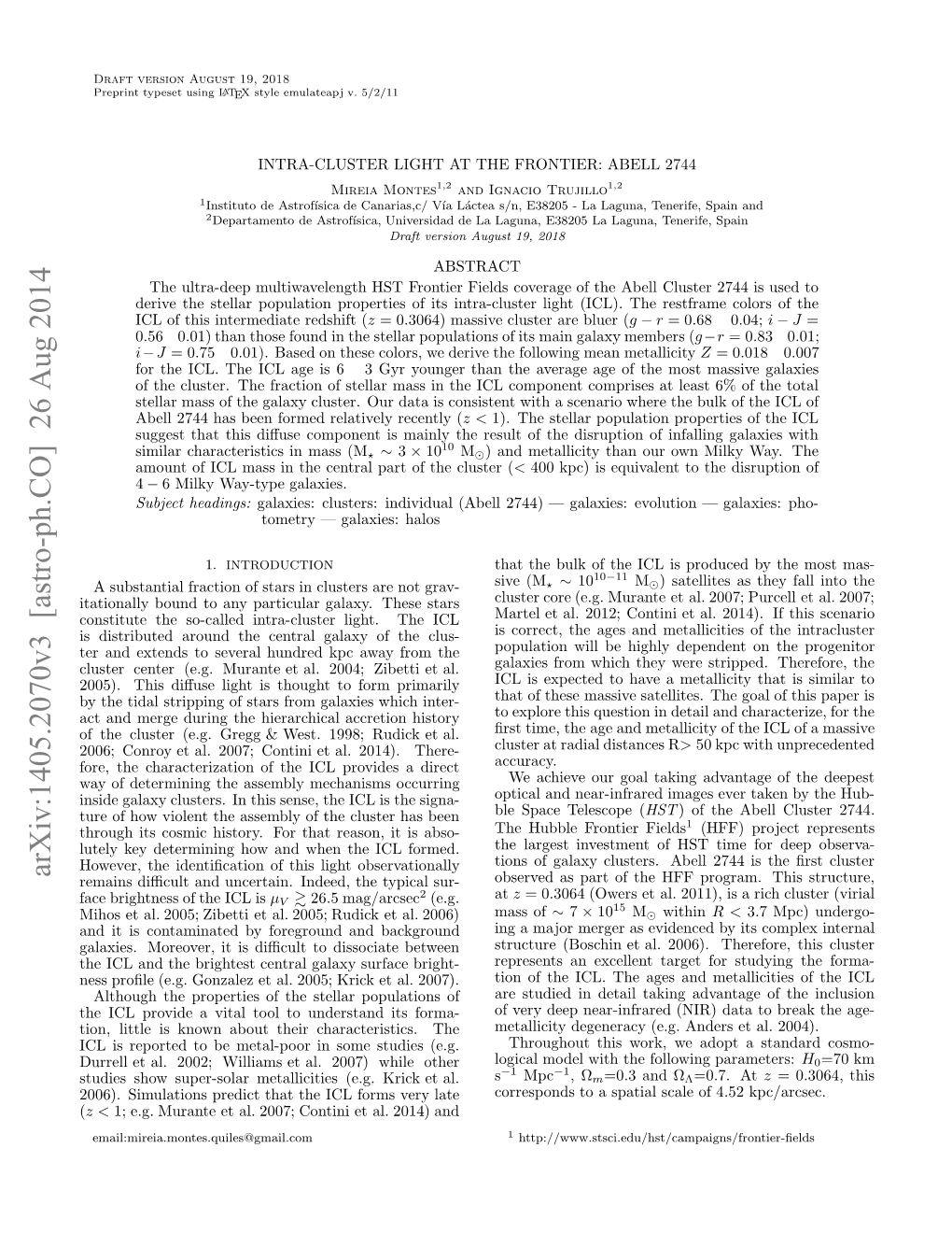 Intra-Cluster Light at the Frontier: Abell 2744