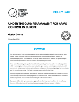 Rearmament for Arms Control in Europe