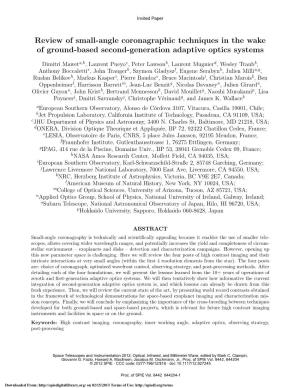 Review of Small-Angle Coronagraphic Techniques in the Wake of Ground-Based Second-Generation Adaptive Optics Systems