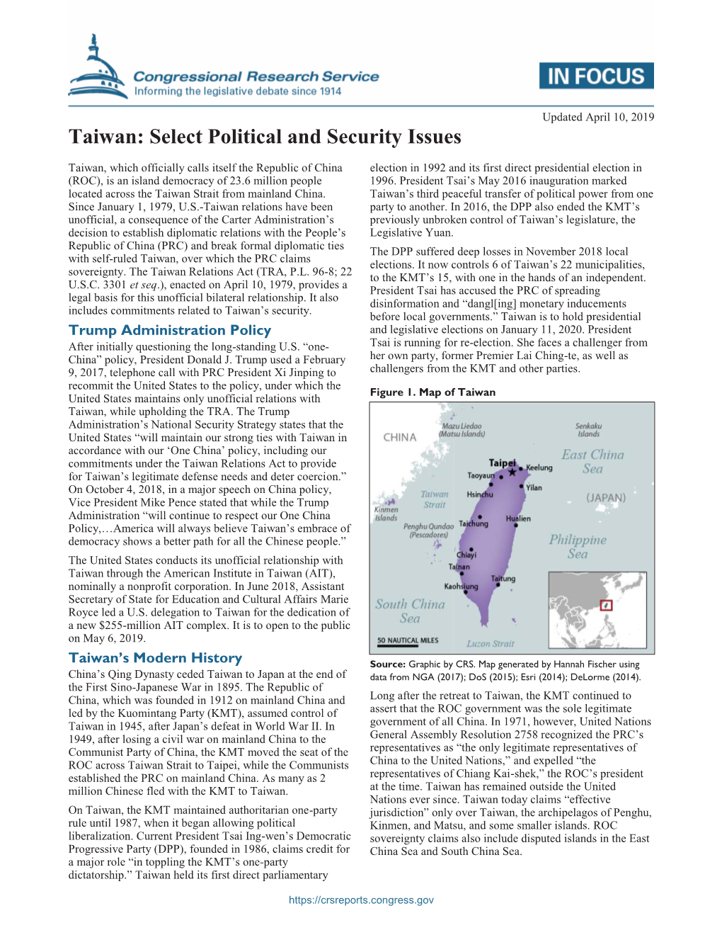 Taiwan: Select Political and Security Issues