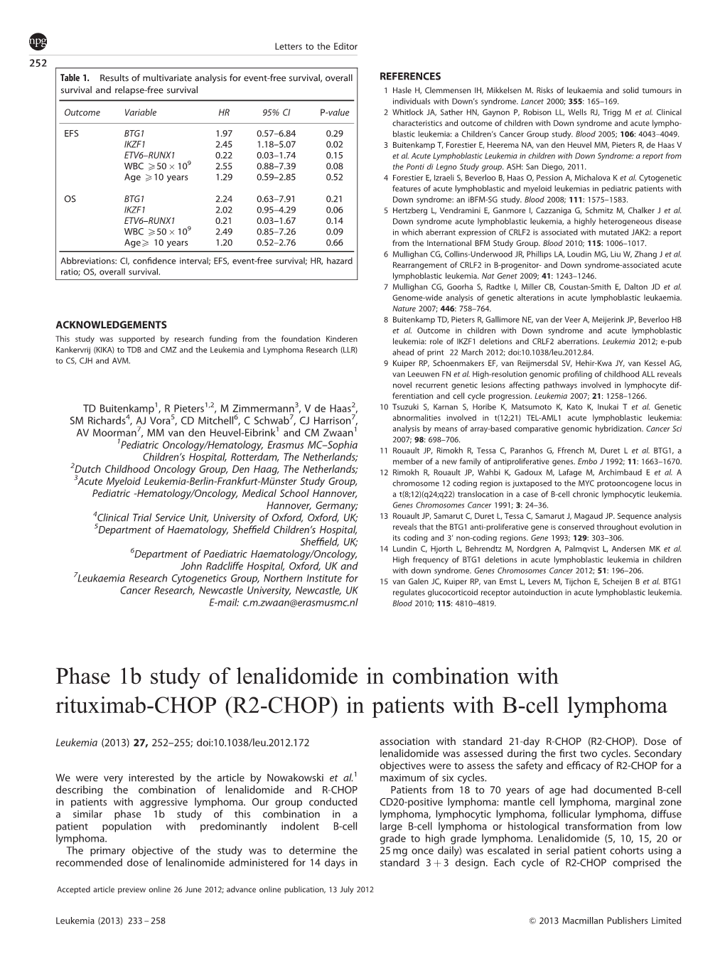 (R2-CHOP) in Patients with B-Cell Lymphoma