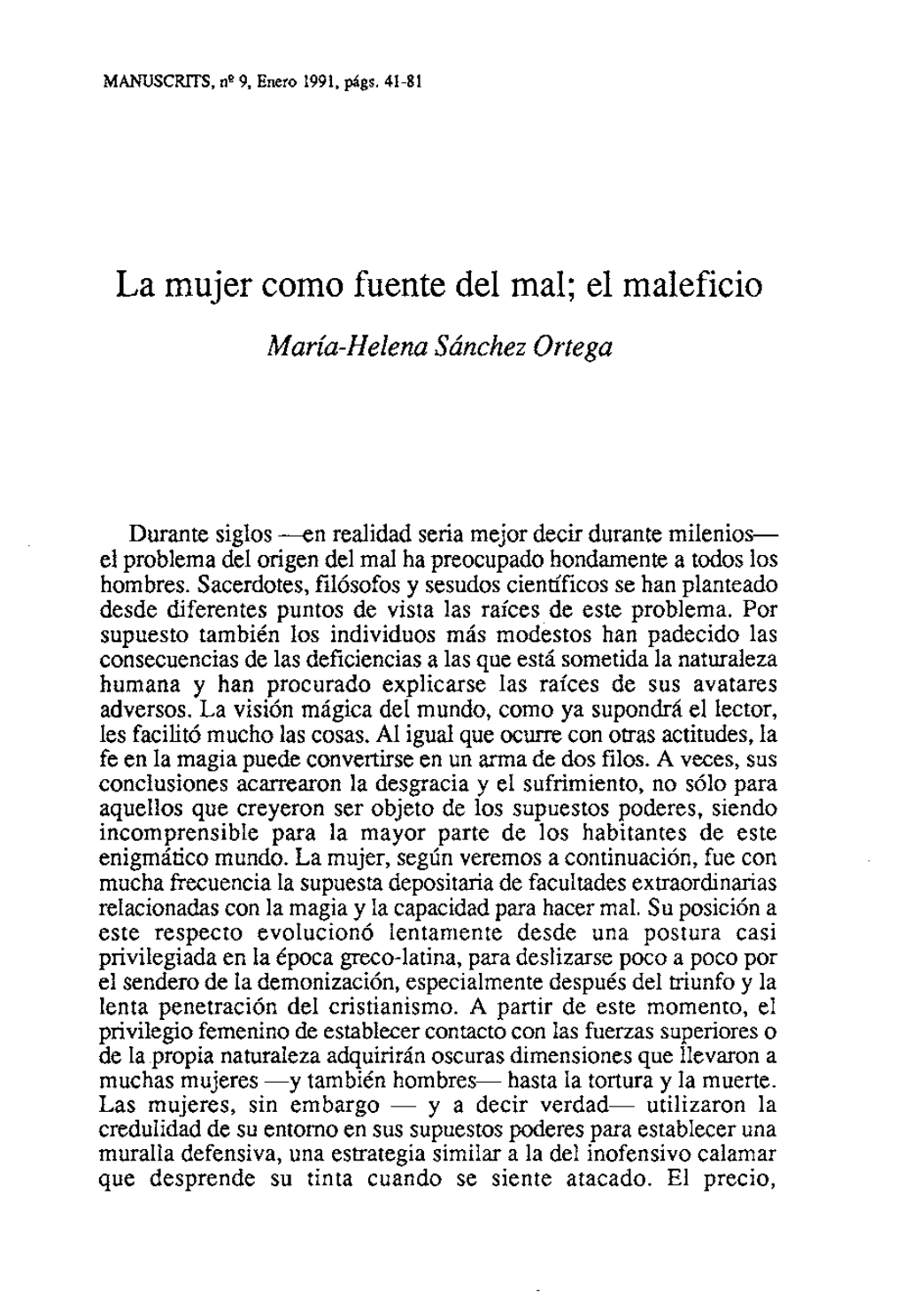 El Maleficio María-Helena Sánchez Ortega
