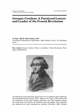 Georges Couthon: a Paralysed Lawyer and Leader of the French Revolution