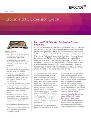 Brocade SX6 Extension Blade Datasheet