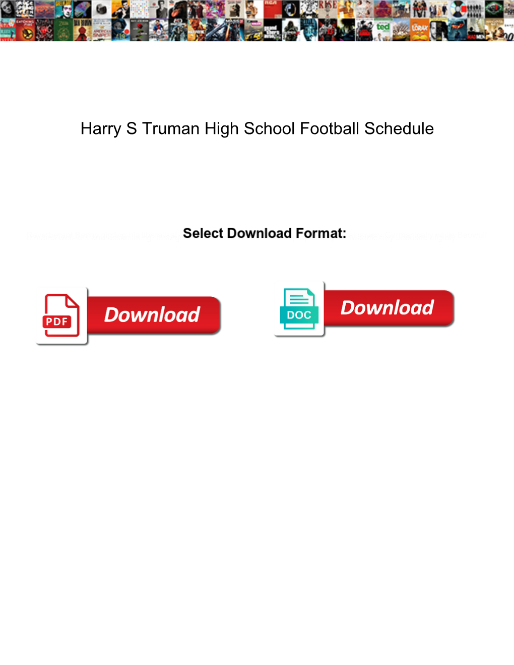 Harry S Truman High School Football Schedule
