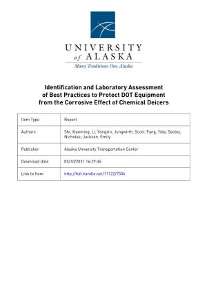 Identification and Laboratory Assessment of Best Practices to Protect DOT Equipment from the Corrosive Effect of Chemical Deicers