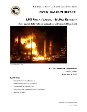 Valero Refinery Propane Fire