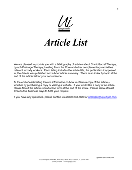 Article List