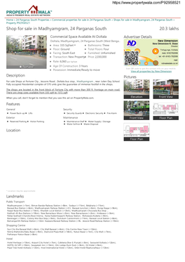 Shop for Sale in Madhyamgram, 24 Parganas