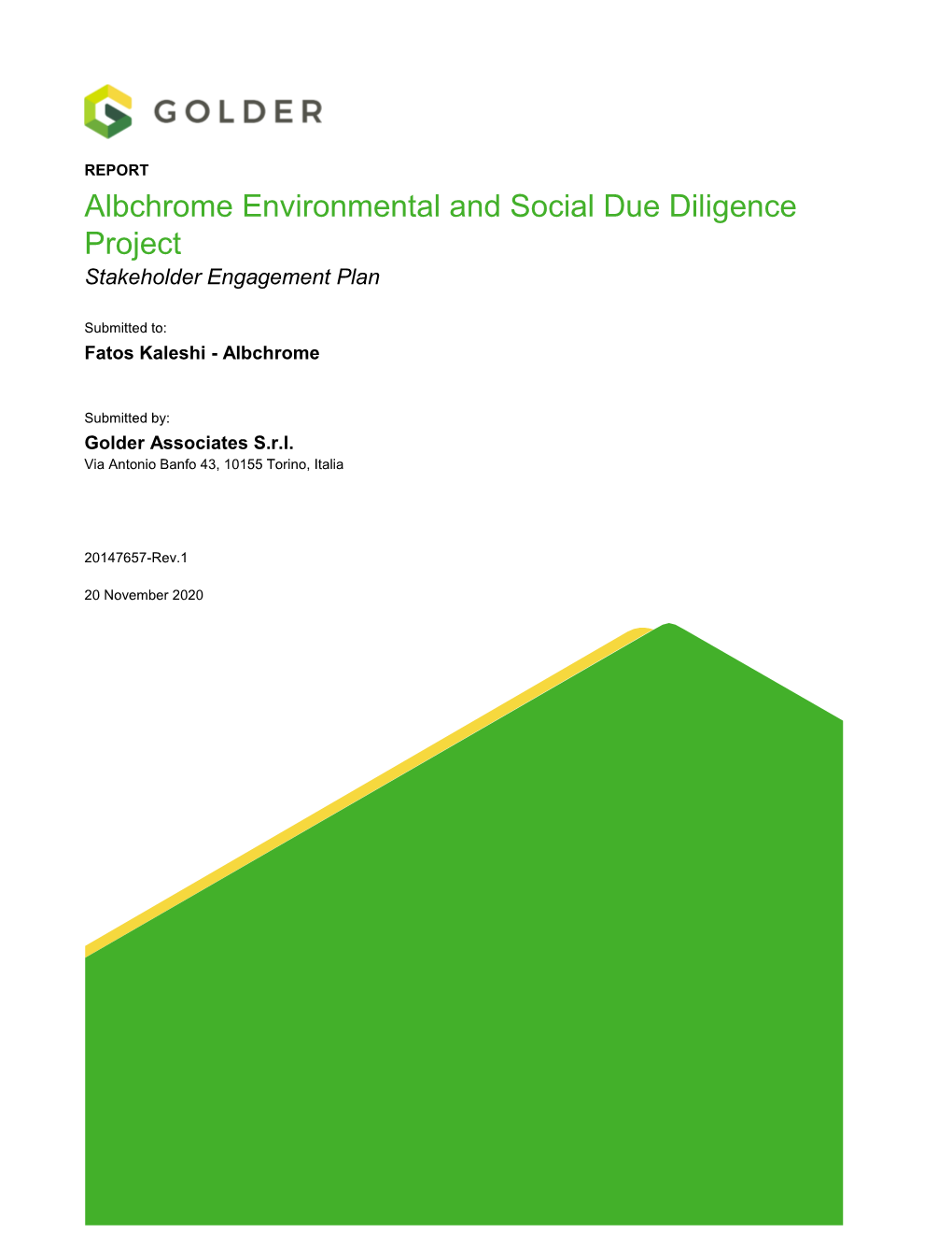 Albchrome Environmental and Social Due Diligence Project Stakeholder Engagement Plan