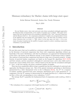 Minimax Redundancy for Markov Chains with Large State Space