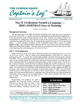 Captain's Logtm