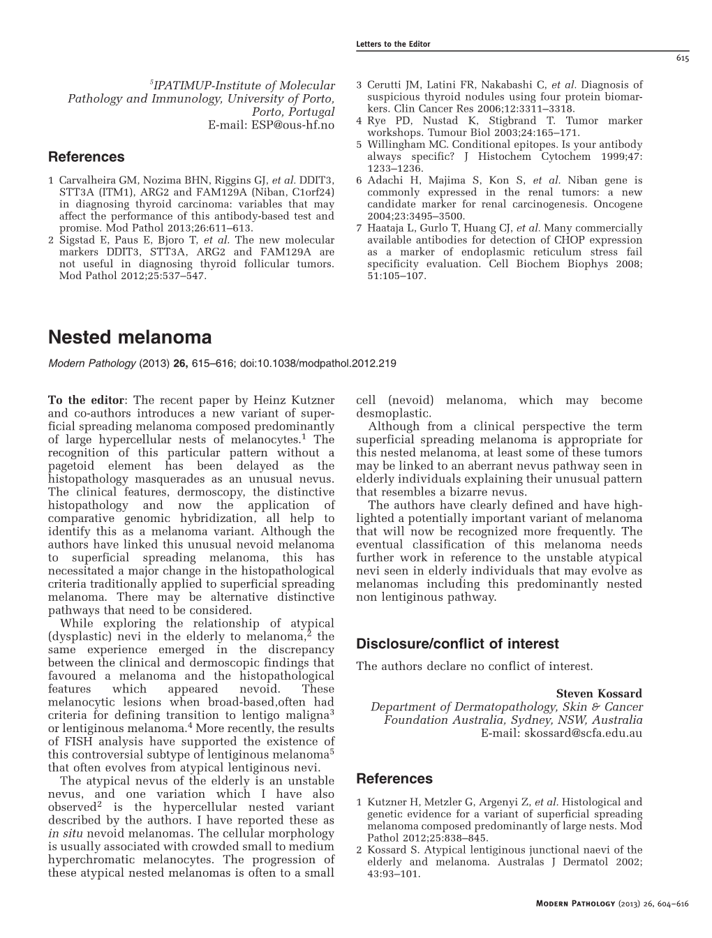 Nested Melanoma