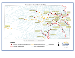 KDHE Confirmed Zebra Mussel Waterbodies