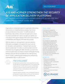 Solution Briefs A10 and Ncipher Strengthen the Security Of