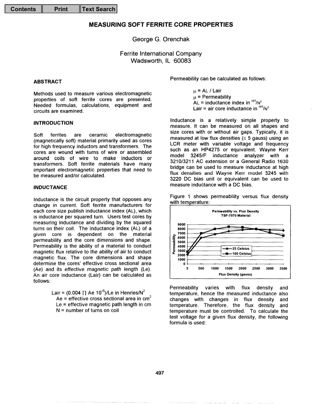 Measuring Soft of Ferrite Core Properties