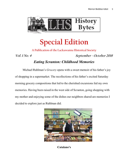 Special Edition a Publication of the Lackawanna Historical Society Vol