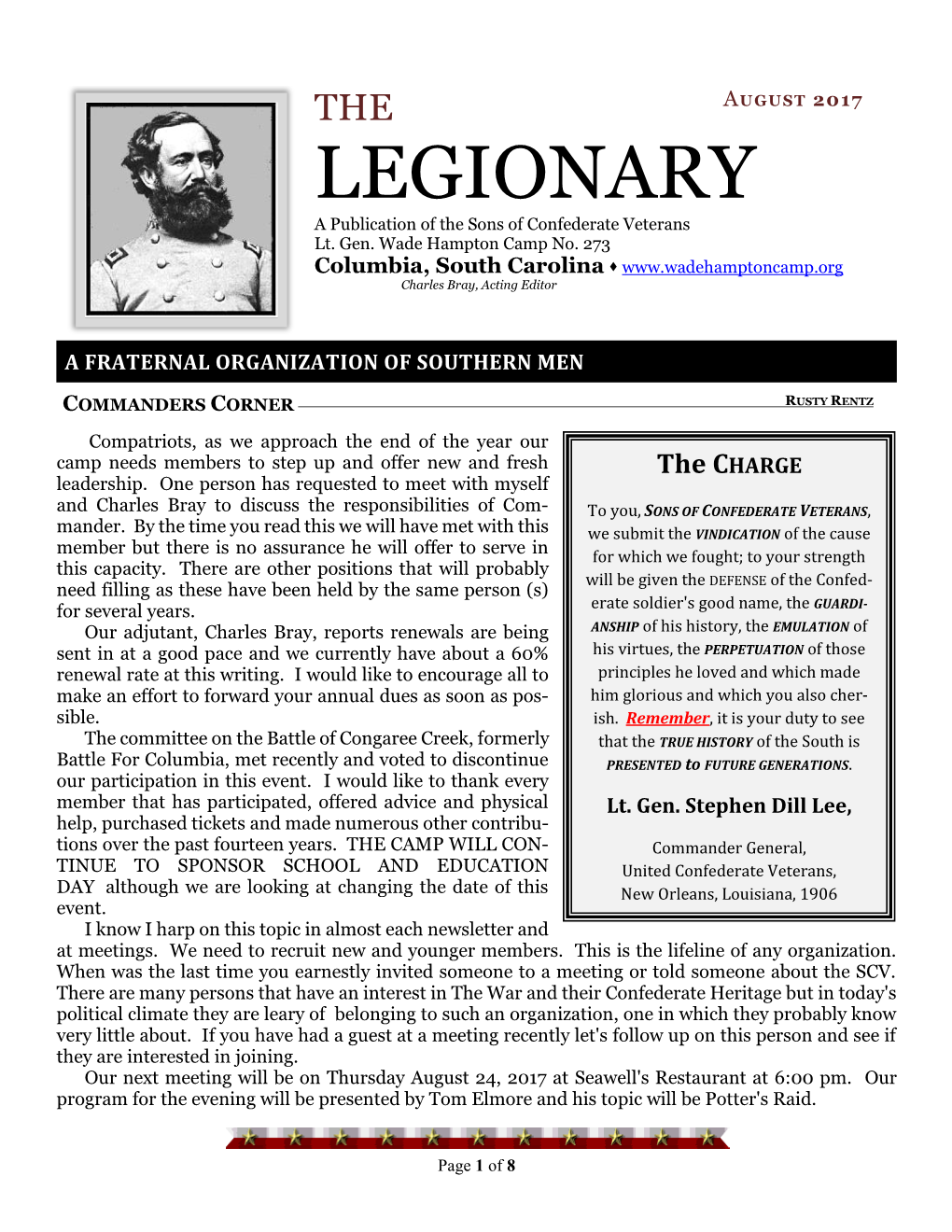 LEGIONARY a Publication of the Sons of Confederate Veterans Lt