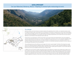 LOCAL SPOTLIGHT San Juan Watershed, Monterrey, Mexico—Adapting to Extreme Hydro-Meteorological Events