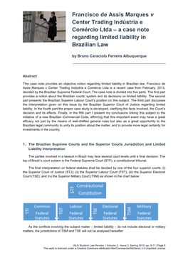 A Case Note Regarding Limited Liability in Brazilian Law