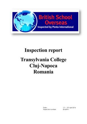 Inspection Report Transylvania College Cluj-Napoca Romania