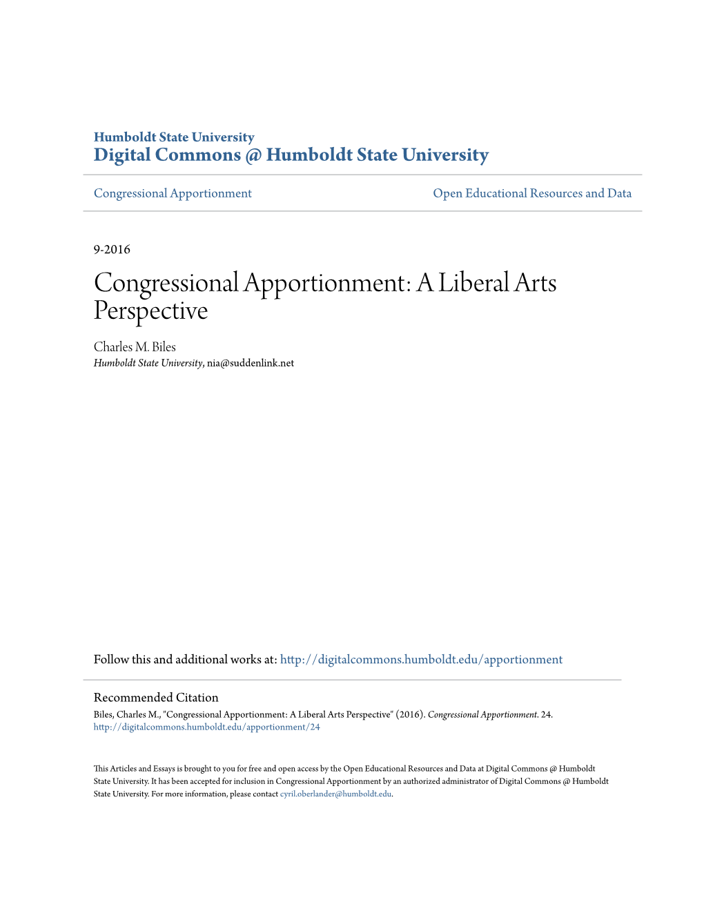 Congressional Apportionment Open Educational Resources and Data