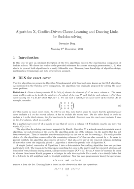 Algorithm X, Conflict-Driven-Clause-Learning