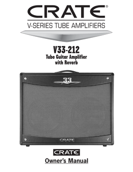 V33-212 Tube Guitar Amplifier with Reverb Owner's Manual