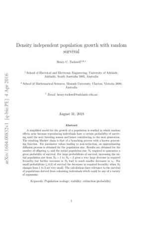 Density Independent Population Growth with Random Survival