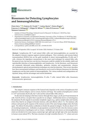 Biosensors for Detecting Lymphocytes and Immunoglobulins