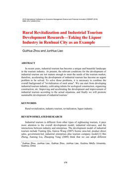 Rural Revitalization and Industrial Tourism Development Research—Taking the Liquor