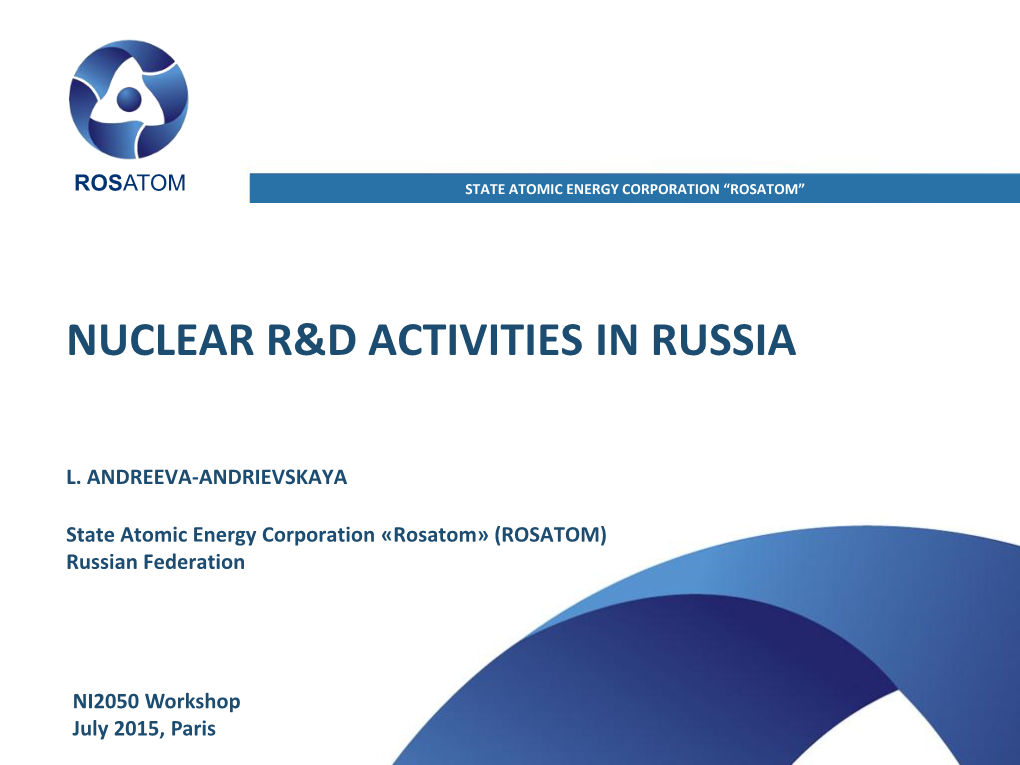 Nuclear R&D Activities in Russia