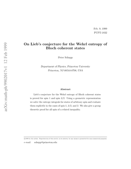 On Lieb's Conjecture for the Wehrl Entropy of Bloch Coherent States