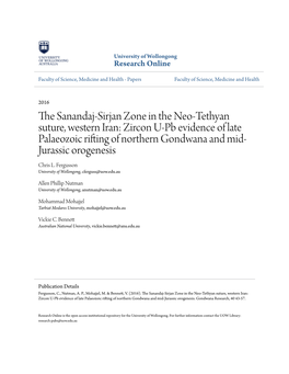 The Sanandaj-Sirjan Zone in the Neo-Tethyan