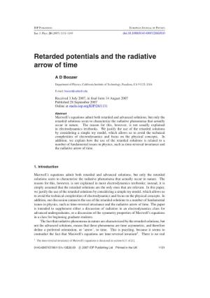 Retarded Potentials and the Radiative Arrow of Time