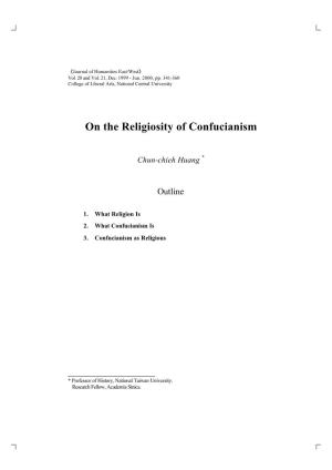 On the Religiosity of Confucianism