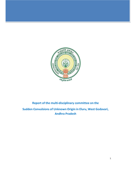 Report of the Multi-Disciplinary Committee on the Sudden Convulsions of Unknown Origin in Eluru, West Godavari, Andhra Pradesh