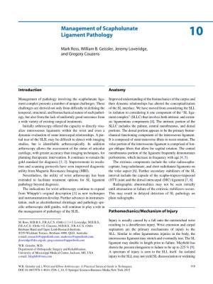 Management of Scapholunate Ligament Pathology 10