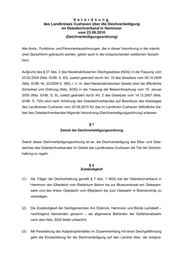 Deichverteidigungsordnung Ostedeichverband