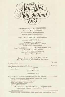 THE PHILADELPHIA ORCHESTRA RICCARDO MUTI, Music Director EUGENE ORMANDY, Conductor Laureate WILLIAM SMITH, Associate Conductor