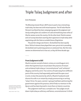 Triple Talaq Judgement and After