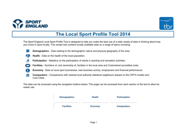 The Local Sport Profile Tool 2014