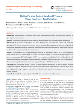 Biofilm Forming Bacteria in Adenoid Tissue in Upper Respiratory Tract Infections