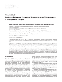 Endometriosis Gene Expression Heterogeneity and Biosignature: a Phylogenetic Analysis