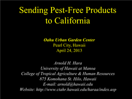 Certain Insect and Mite Pests of Vireya